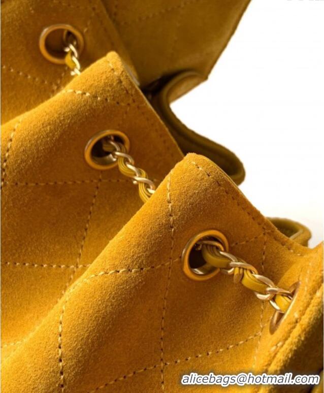 Big Discount Chanel 25 Mini Hobo Handbag in Suede AS5631 Yellow 2025