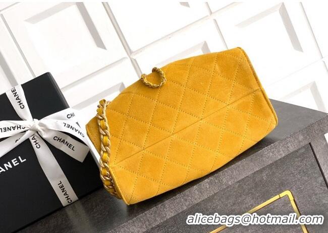 Big Discount Chanel 25 Mini Hobo Handbag in Suede AS5631 Yellow 2025