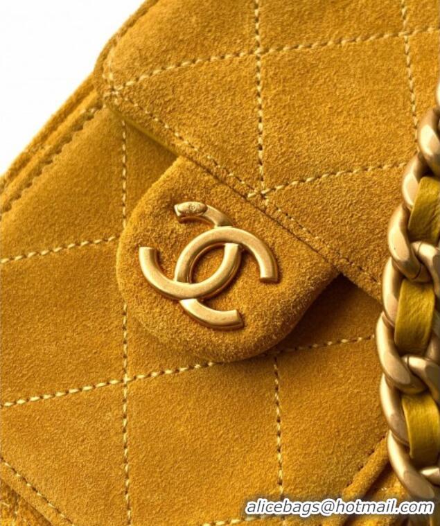 Big Discount Chanel 25 Mini Hobo Handbag in Suede AS5631 Yellow 2025