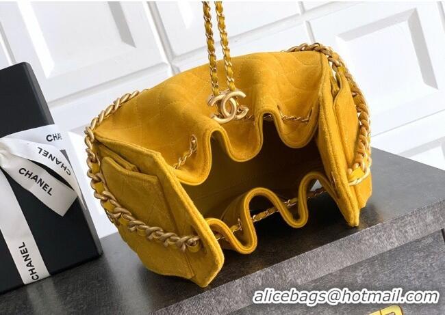Big Discount Chanel 25 Mini Hobo Handbag in Suede AS5631 Yellow 2025