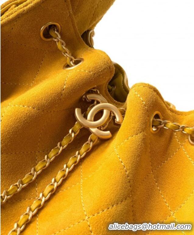 Big Discount Chanel 25 Mini Hobo Handbag in Suede AS5631 Yellow 2025