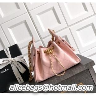 Top Grade Chanel 25 Mini Hobo Handbag in Grained Calfskin AS5631 Light Pink 2025