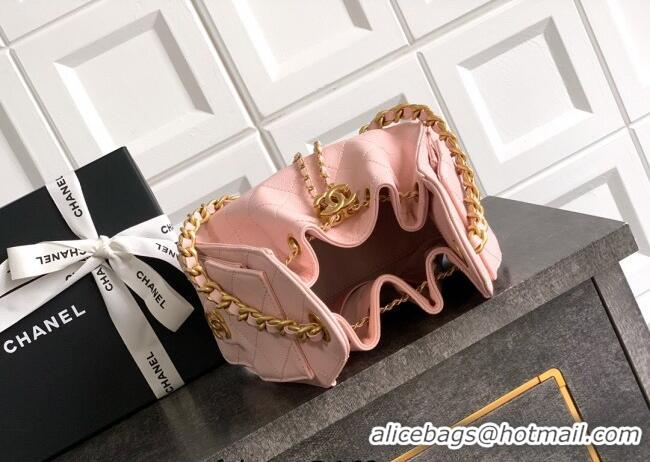 Top Grade Chanel 25 Mini Hobo Handbag in Grained Calfskin AS5631 Light Pink 2025