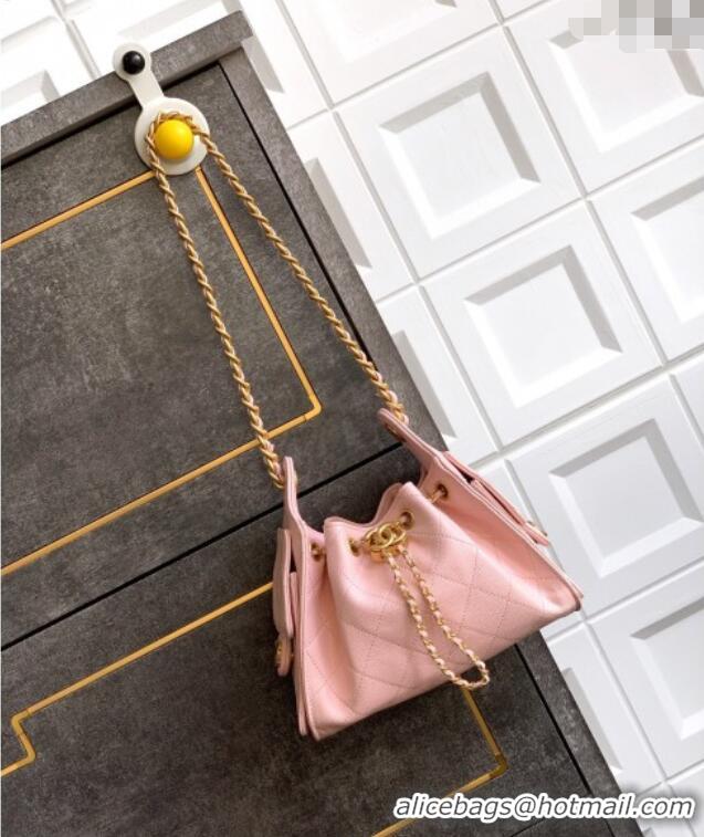 Top Grade Chanel 25 Mini Hobo Handbag in Grained Calfskin AS5631 Light Pink 2025
