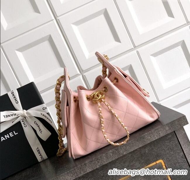 Top Grade Chanel 25 Mini Hobo Handbag in Grained Calfskin AS5631 Light Pink 2025