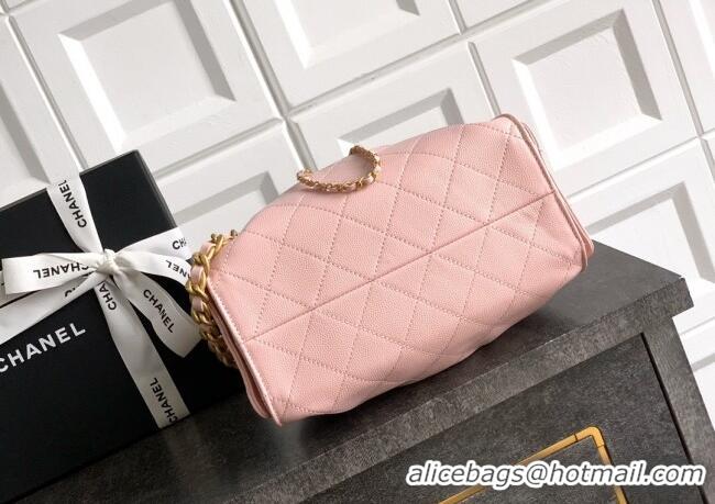 Top Grade Chanel 25 Mini Hobo Handbag in Grained Calfskin AS5631 Light Pink 2025