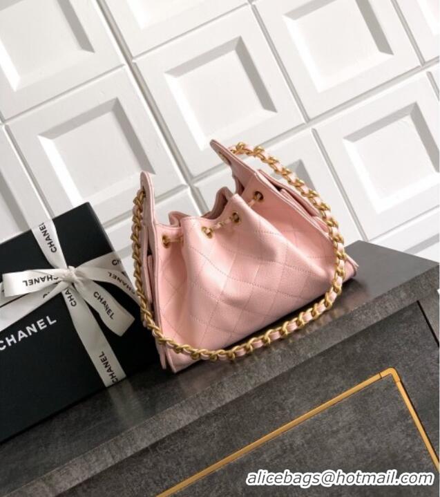 Top Grade Chanel 25 Mini Hobo Handbag in Grained Calfskin AS5631 Light Pink 2025