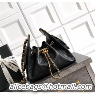 Good Taste Chanel 25 Mini Hobo Handbag in Grained Calfskin AS5631 Black 2025