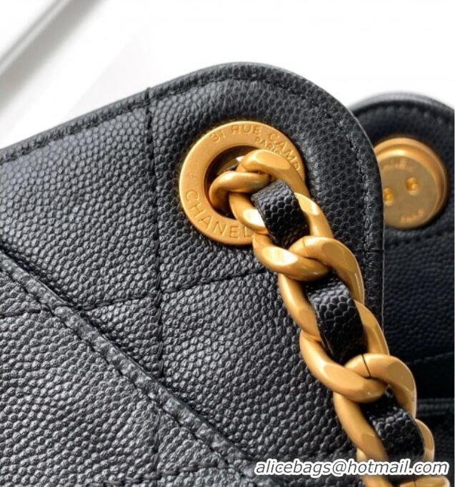 Good Taste Chanel 25 Mini Hobo Handbag in Grained Calfskin AS5631 Black 2025