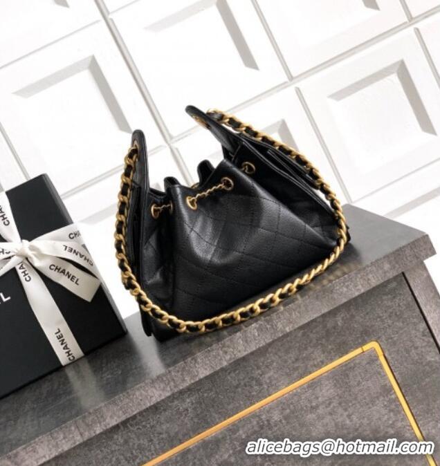 Good Taste Chanel 25 Mini Hobo Handbag in Grained Calfskin AS5631 Black 2025