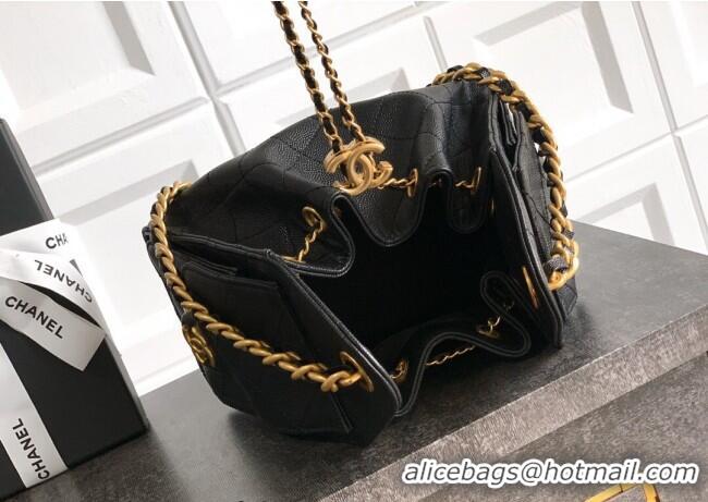 Good Taste Chanel 25 Mini Hobo Handbag in Grained Calfskin AS5631 Black 2025