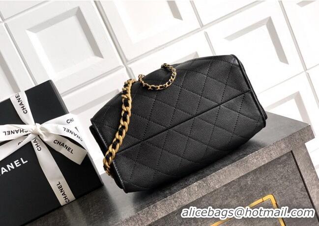 Good Taste Chanel 25 Mini Hobo Handbag in Grained Calfskin AS5631 Black 2025