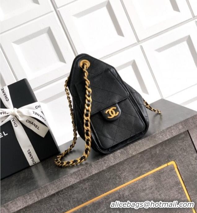 Good Taste Chanel 25 Mini Hobo Handbag in Grained Calfskin AS5631 Black 2025