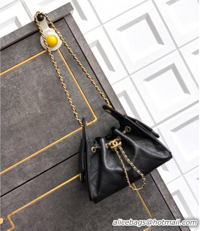 Good Taste Chanel 25 Mini Hobo Handbag in Grained Calfskin AS5631 Black 2025