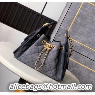 Top Quality Chanel 25 Mini Hobo Handbag in Denim AS5631 Grey 2025
