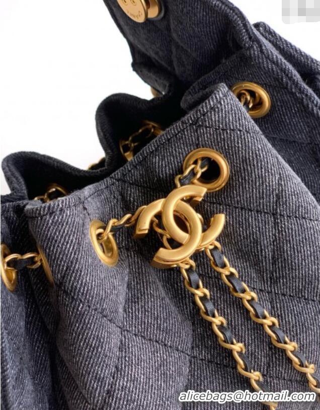 Top Quality Chanel 25 Mini Hobo Handbag in Denim AS5631 Grey 2025