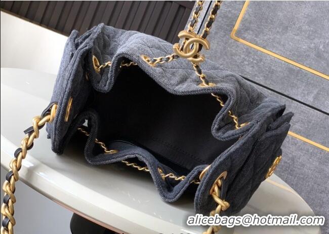 Top Quality Chanel 25 Mini Hobo Handbag in Denim AS5631 Grey 2025