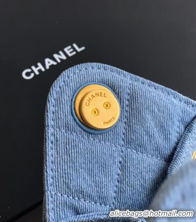 Luxury Discount Chanel 25 Mini Hobo Handbag in Denim AS5631 Light Blue 2025