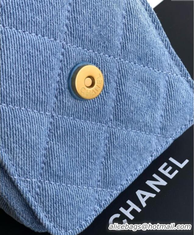 Luxury Discount Chanel 25 Mini Hobo Handbag in Denim AS5631 Light Blue 2025