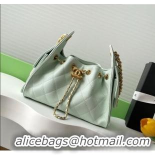 Top Grade Chanel 25 Mini Hobo Handbag in Grained Calfskin AS5631 Light Green 2025
