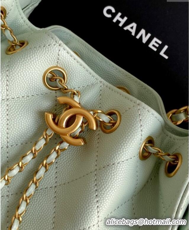 Top Grade Chanel 25 Mini Hobo Handbag in Grained Calfskin AS5631 Light Green 2025