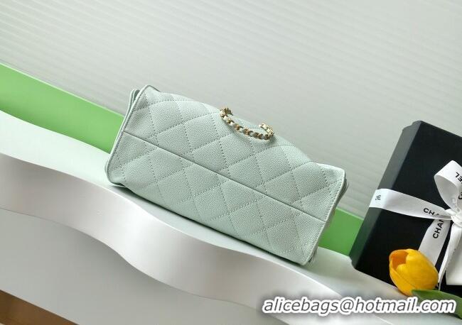 Top Grade Chanel 25 Mini Hobo Handbag in Grained Calfskin AS5631 Light Green 2025