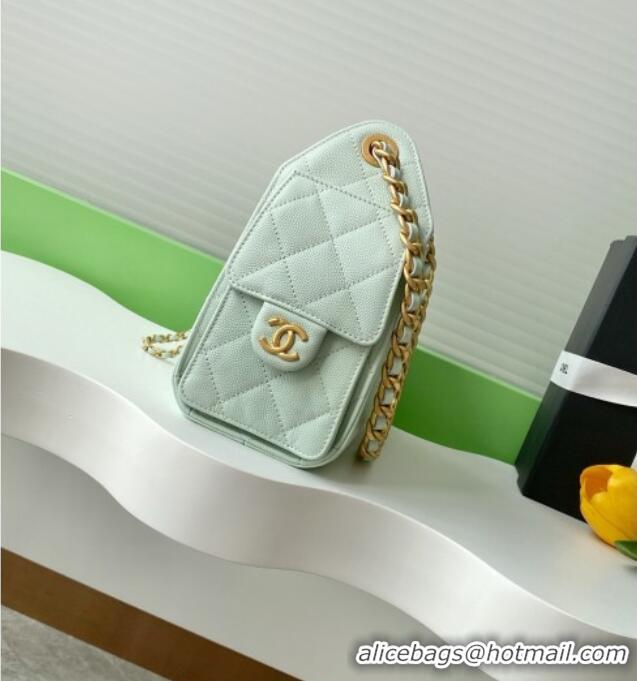 Top Grade Chanel 25 Mini Hobo Handbag in Grained Calfskin AS5631 Light Green 2025