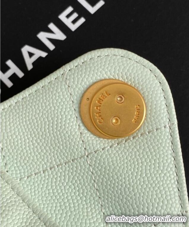 Top Grade Chanel 25 Mini Hobo Handbag in Grained Calfskin AS5631 Light Green 2025