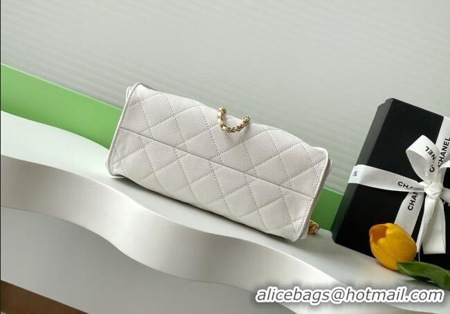 New Fashion Chanel 25 Mini Hobo Handbag in Grained Calfskin AS5631 White 2025