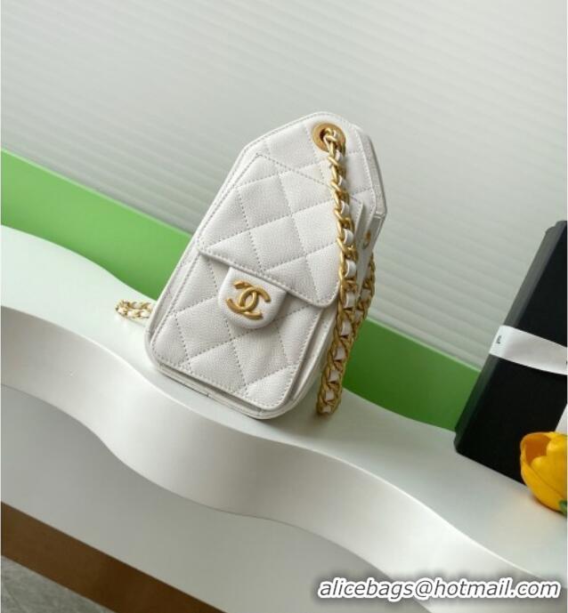 New Fashion Chanel 25 Mini Hobo Handbag in Grained Calfskin AS5631 White 2025