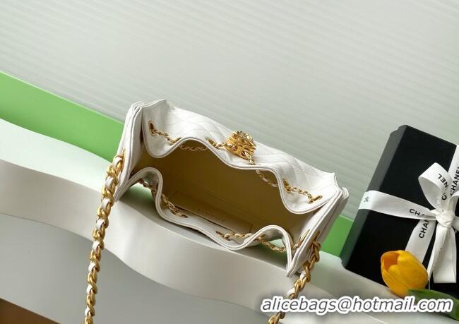 New Fashion Chanel 25 Mini Hobo Handbag in Grained Calfskin AS5631 White 2025