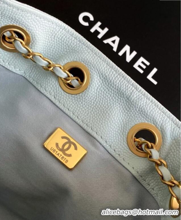 Buy Discount Chanel 25 Mini Hobo Handbag in Grained Calfskin AS5631 Light Blue 2025