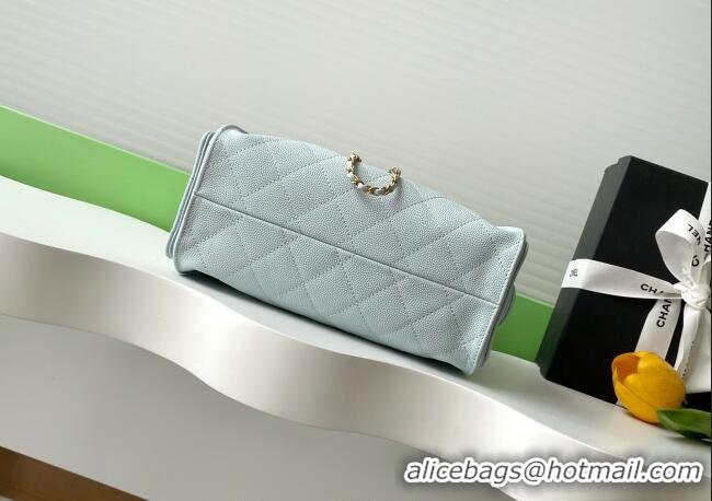 Buy Discount Chanel 25 Mini Hobo Handbag in Grained Calfskin AS5631 Light Blue 2025