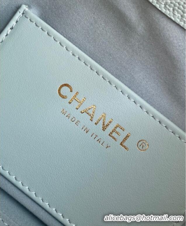 Buy Discount Chanel 25 Mini Hobo Handbag in Grained Calfskin AS5631 Light Blue 2025