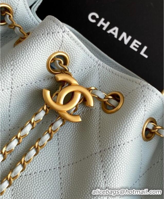 Buy Discount Chanel 25 Mini Hobo Handbag in Grained Calfskin AS5631 Light Blue 2025