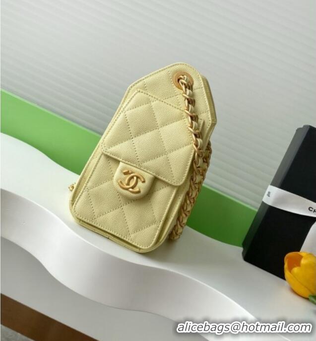 Luxury Cheap Chanel 25 Mini Hobo Handbag in Grained Calfskin AS5631 Light Yellow 2025