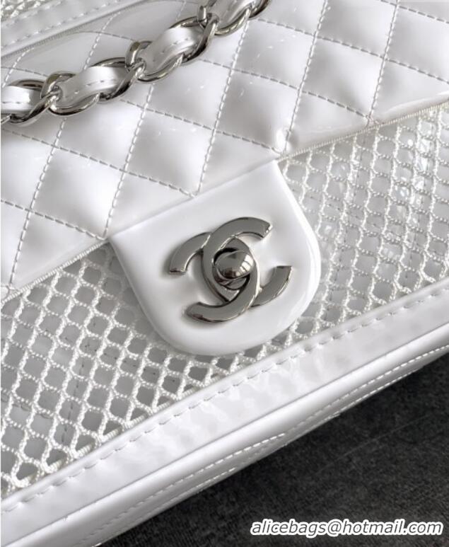 Promotional Chanel Large Mesh & Patent Calfskin Shopping Bag CH052603 White 2025