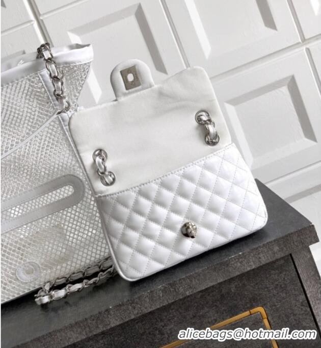 Promotional Chanel Large Mesh & Patent Calfskin Shopping Bag CH052603 White 2025