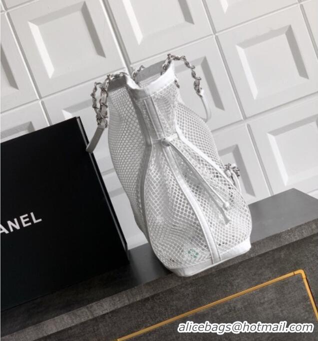 Promotional Chanel Large Mesh & Patent Calfskin Shopping Bag CH052603 White 2025