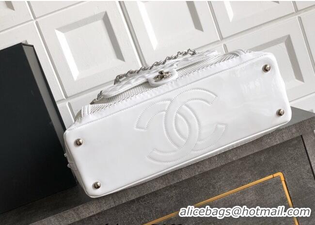 Promotional Chanel Large Mesh & Patent Calfskin Shopping Bag CH052603 White 2025