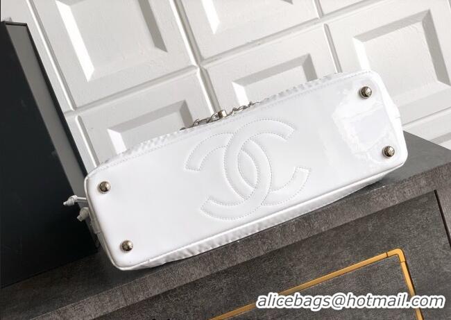 Famous Brand Chanel Medium Mesh & Patent Calfskin Shopping Bag CH052603 White 2025