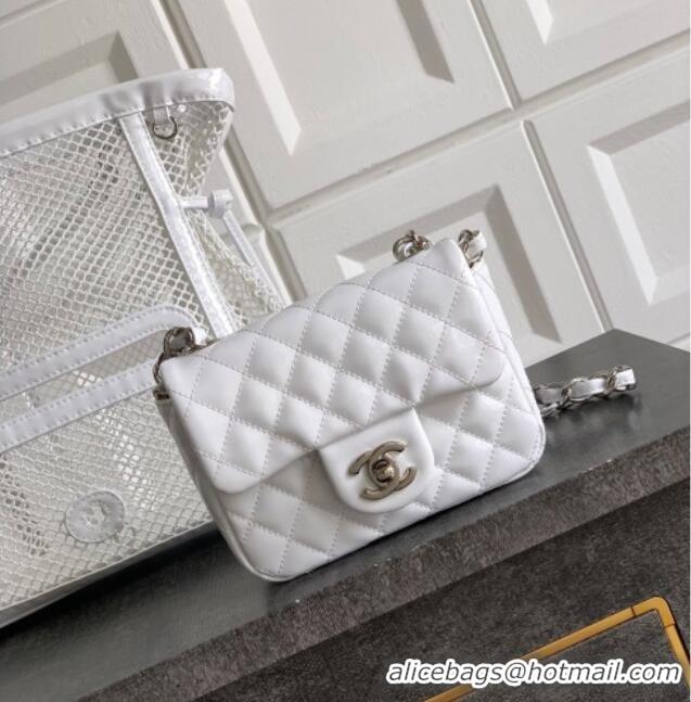 Top Quality Chanel Small Mesh & Patent Calfskin Shopping Bag CH052603 White 2025