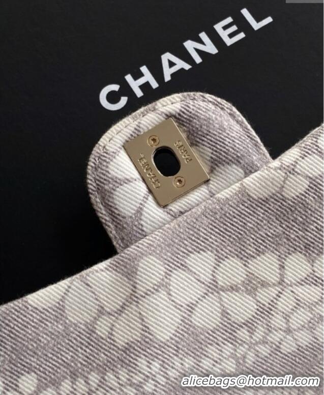 Top Grade Chanel Printed Denim Flap Bag AS5454 Grey/White 2025