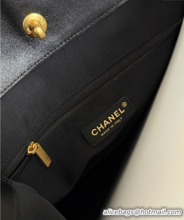 Top Design Chanel Suede & Lambskin Small Shopping Bag 99485 Beige/Black 2025