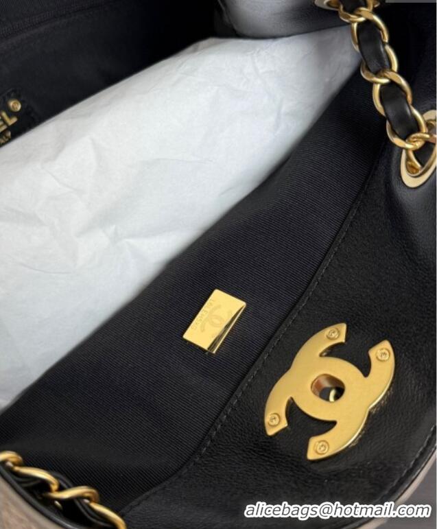 Big Discount Chanel Suede & Lambskin Small Shopping Bag 99485 Grey/Black 2025