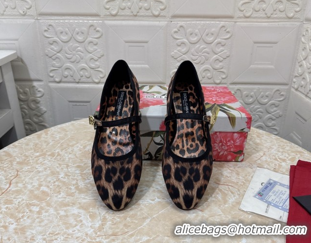 Best Price Dolce & Gabbana Leopard-print Velvet Ballet Flats Brown DG042801