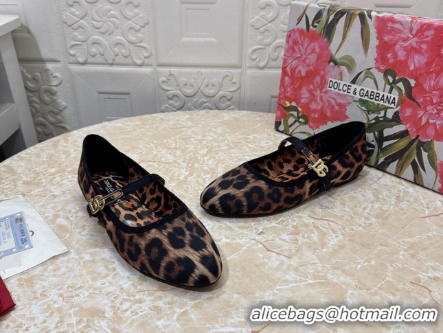Best Price Dolce & Gabbana Leopard-print Velvet Ballet Flats Brown DG042801