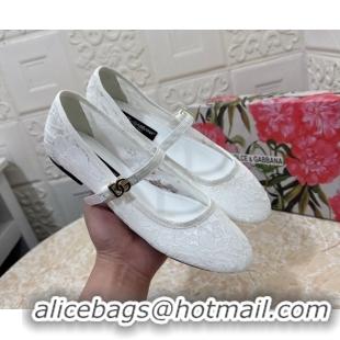 Purchase Dolce & Gabbana Lace Ballet Flats White DG042801