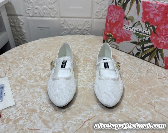 Purchase Dolce & Gabbana Lace Ballet Flats White DG042801
