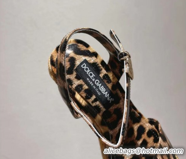 Sumptuous Dolce & Gabbana Printed Wedge Sandals 10cm Brown 0604134